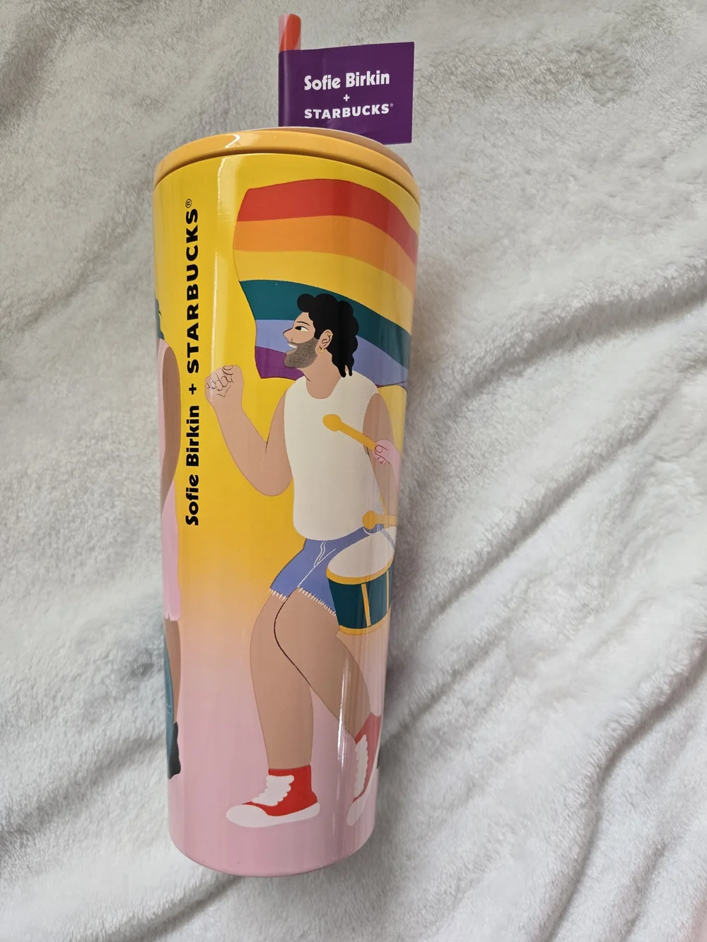 Starbucks Collectible Sofie Birkin Yellow & Pink Pride Tumbler NWT - Picture 1 of 5